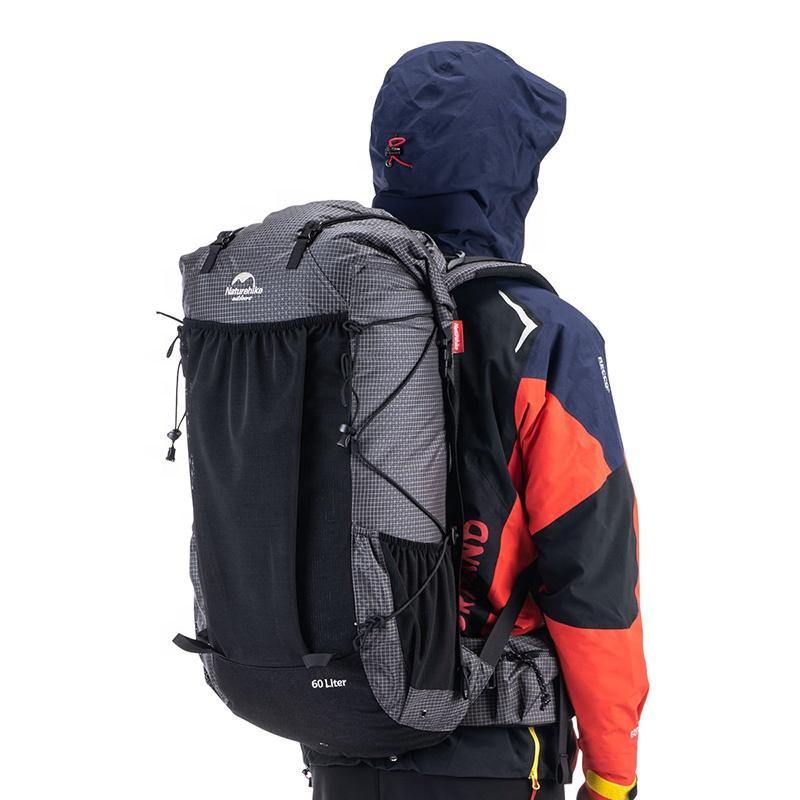 Backpack with a jacket on a white background