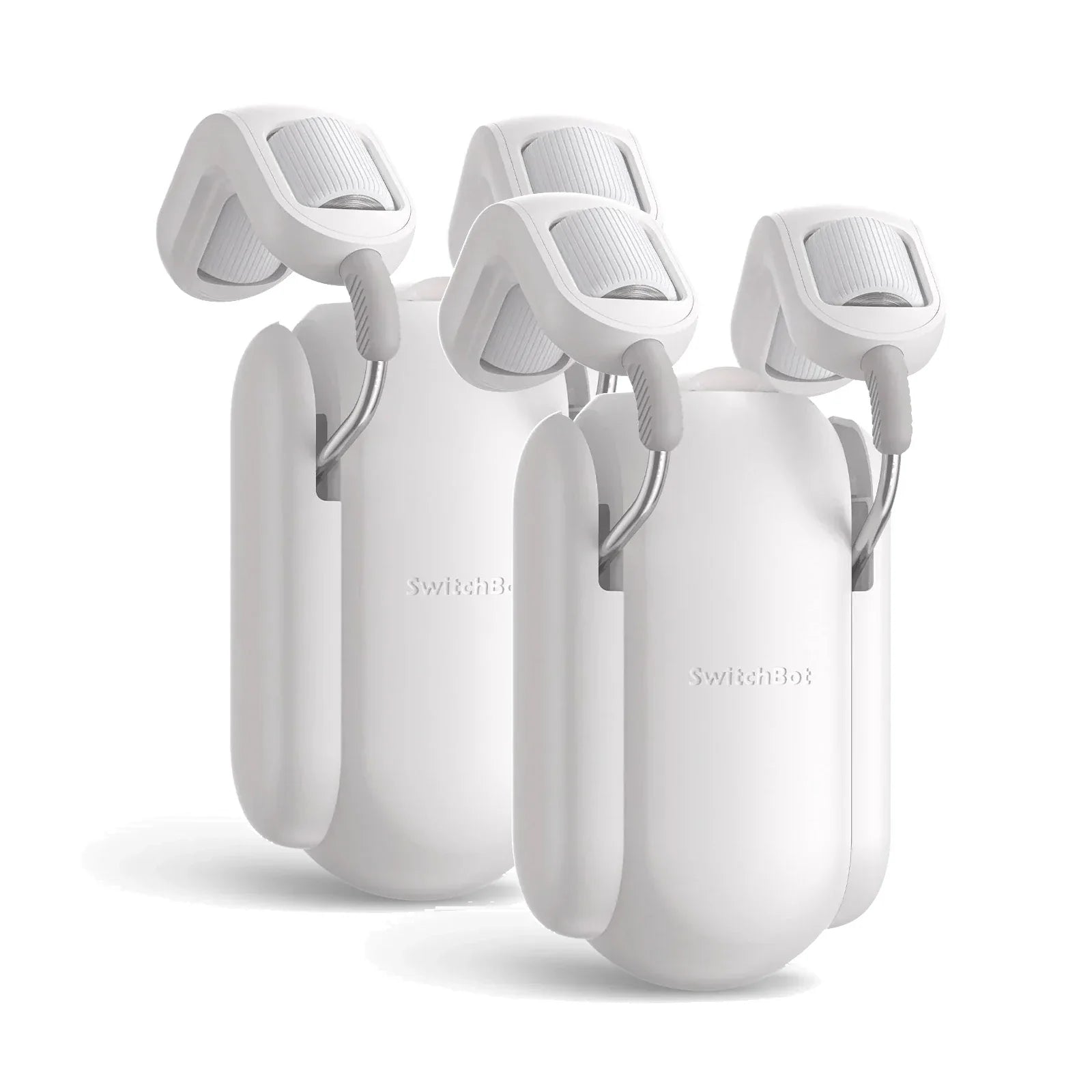 Three white electronic devices with 'switchbot' branding on a white background