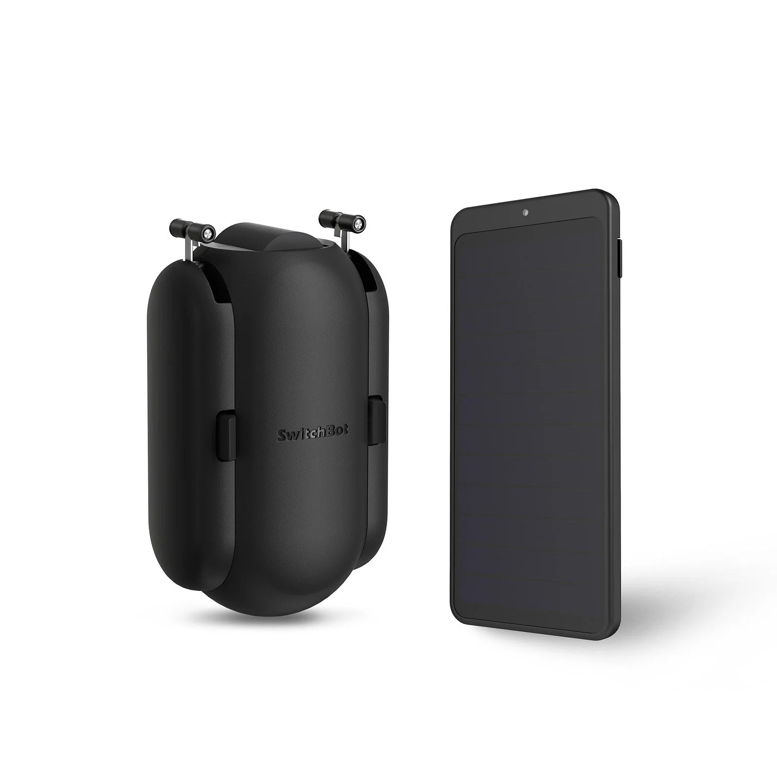 Black smartphone case and phone on a white background