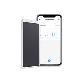 Two smartphones side by side on a white background