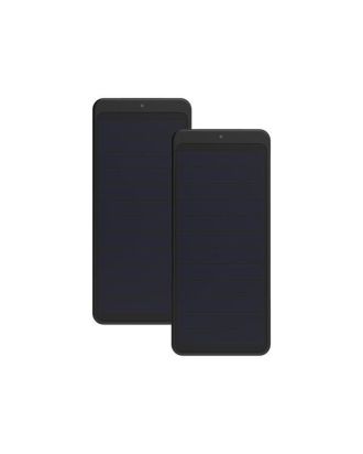 Two black tablets on a white background