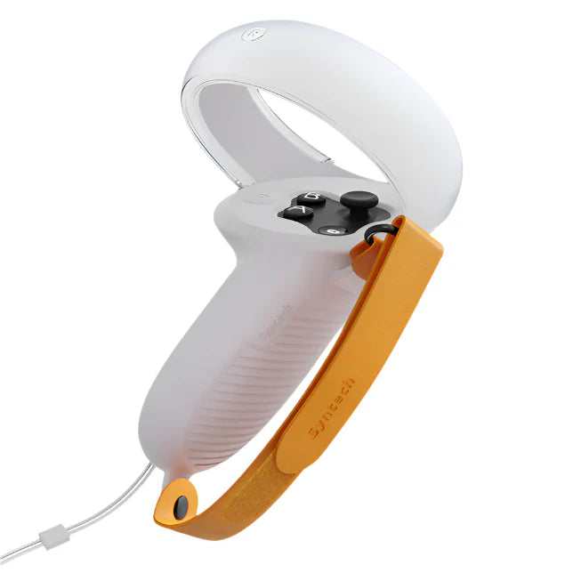 White and orange fishing reel on a white background