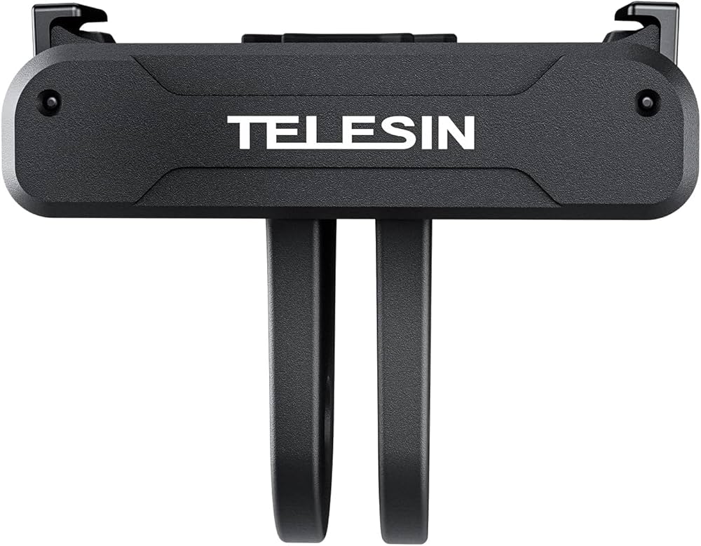 Black phone holder with 'TELESIN' branding on a white background