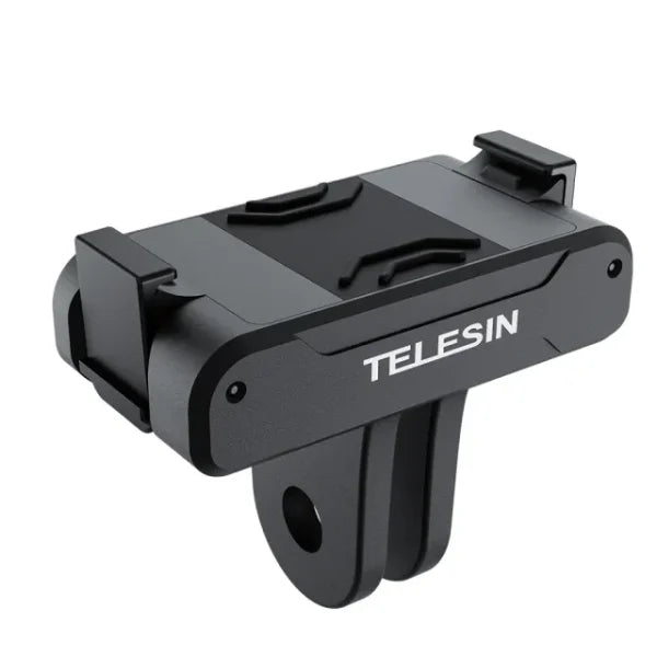 Black phone mount with TELESIN branding on a white background