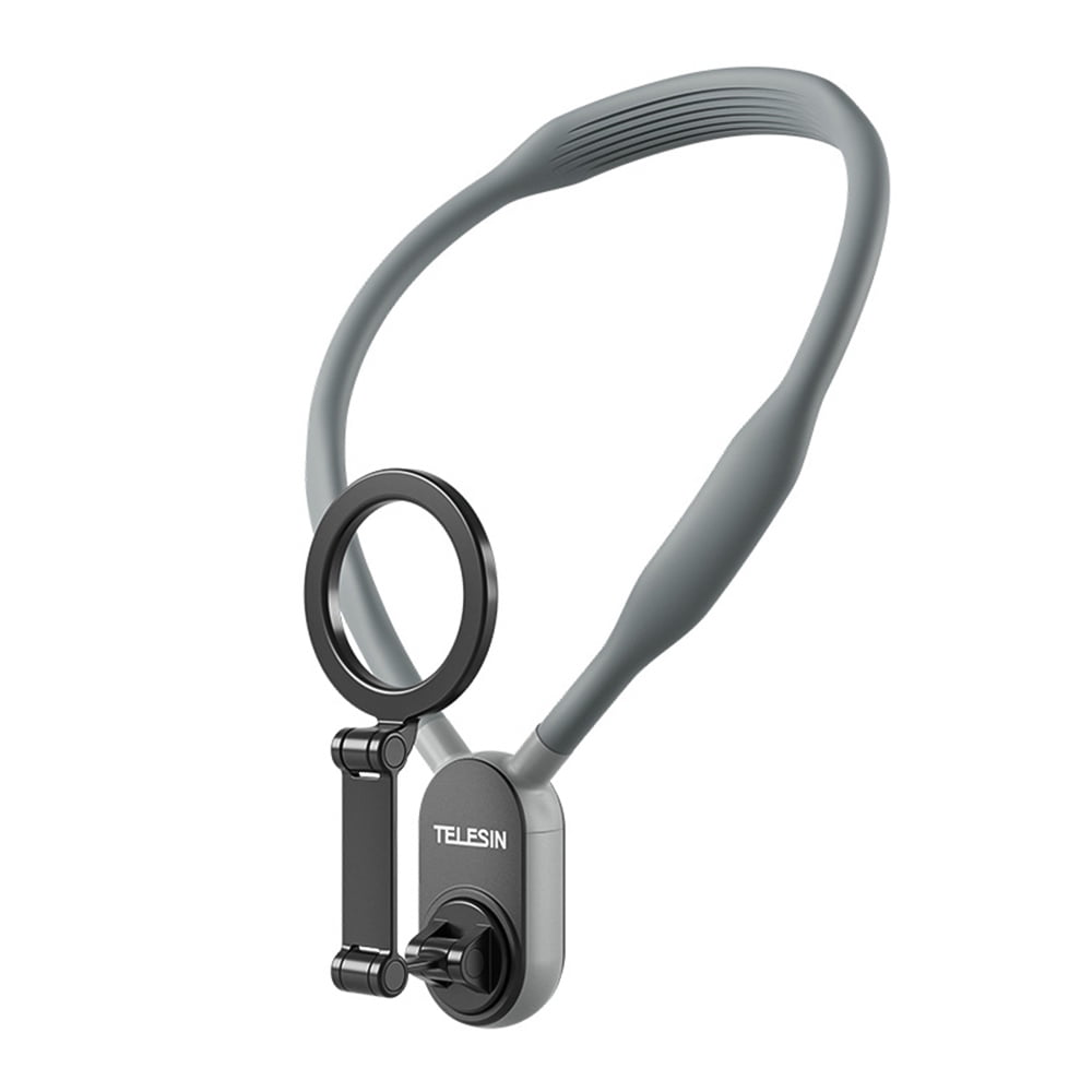 Gray phone ring holder with Telesin branding on a white background