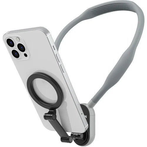 Phone case with ring holder and strap on a white background