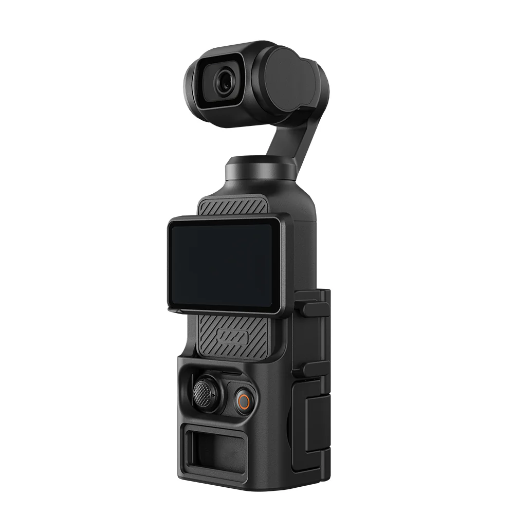 Black camera gimbal on a white background