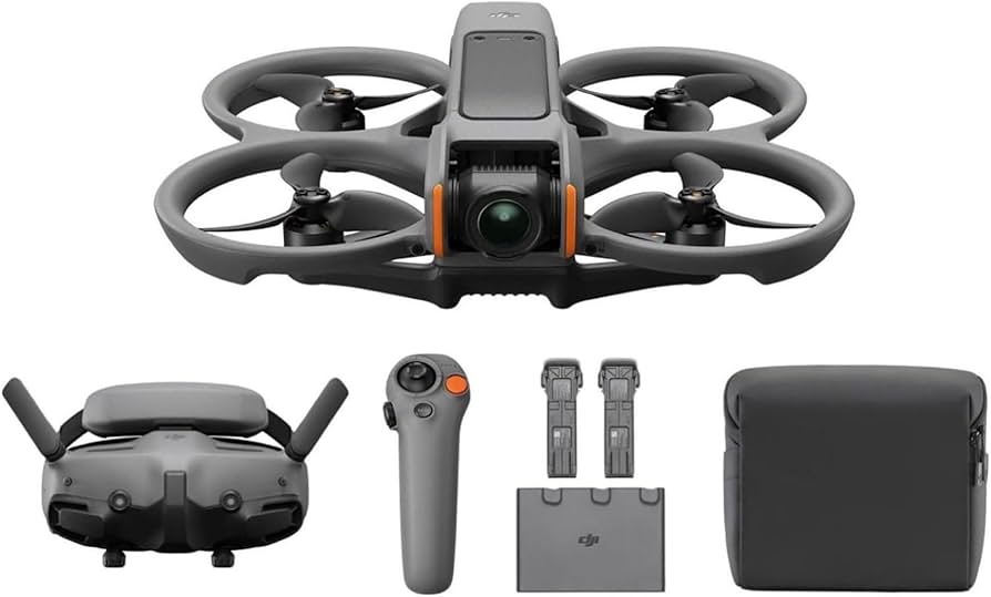DJI Spark drone with accessories on a white background