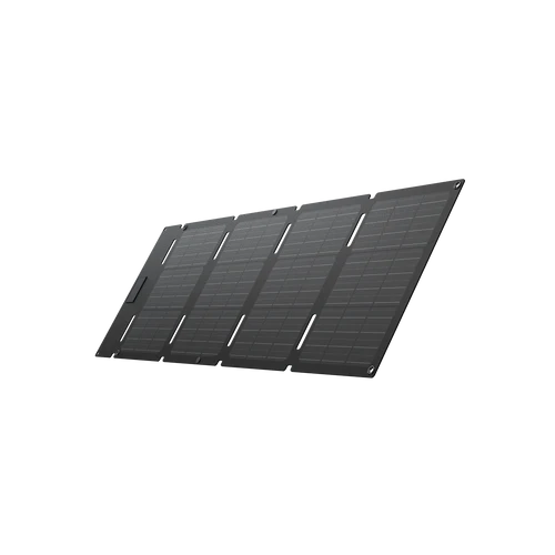 Black solar panel on a white background