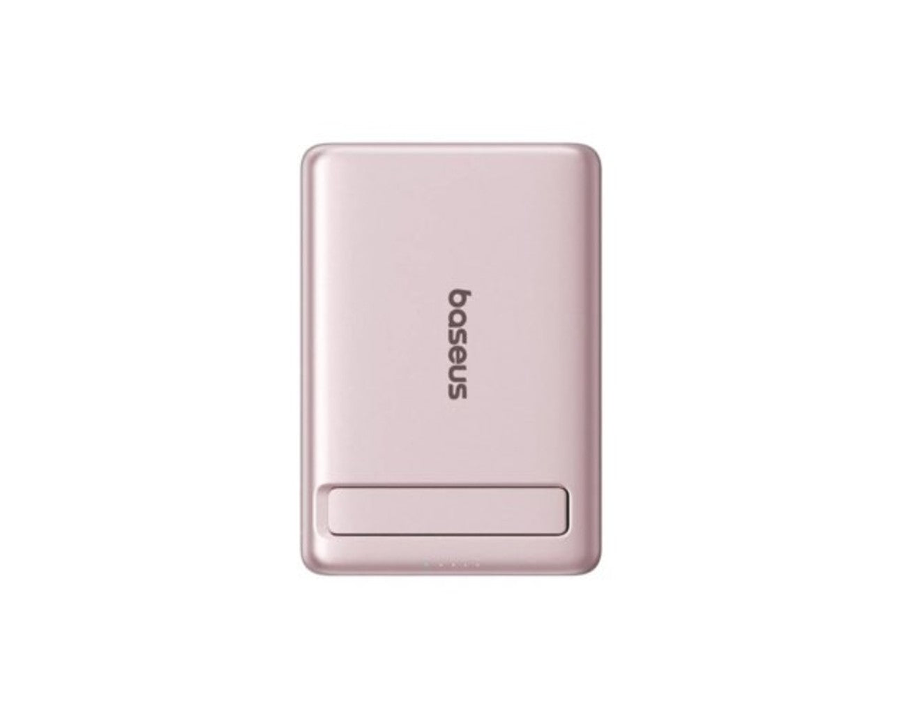 Pink power bank with 'baseus' branding on a white background