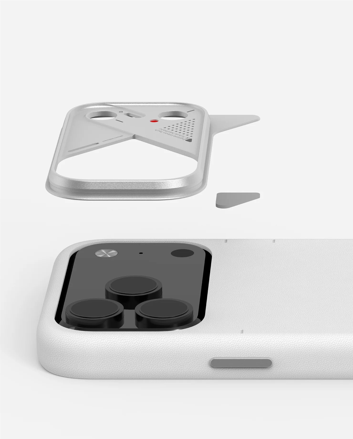 Phone case with cutout for camera and buttons on a white background