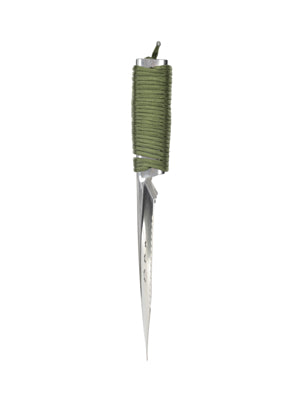 Knife with green handle on a white background